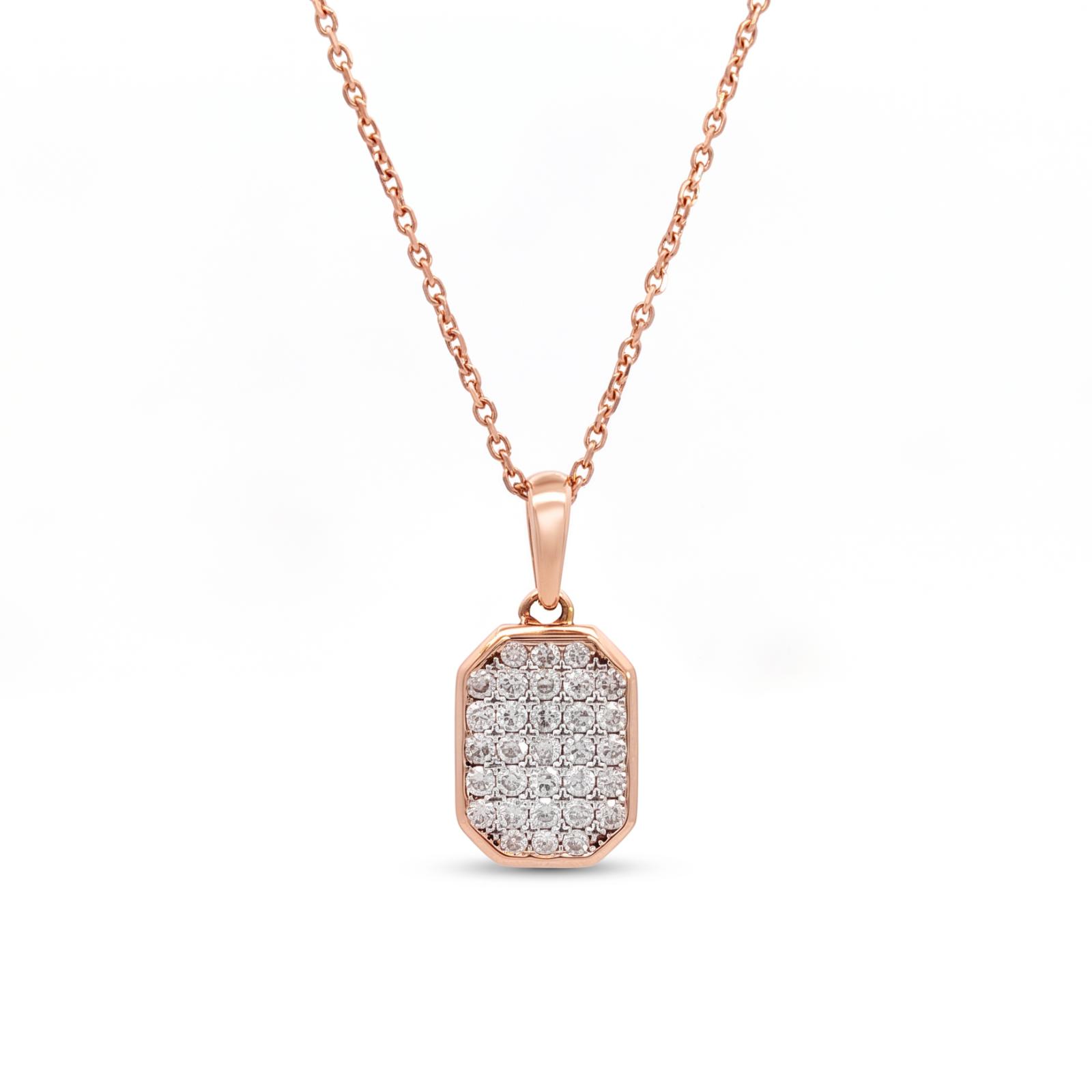Premium 18K Gold Diamond Pendant with Chain Designed to Add Sophisticated Sparkle to Every Jewellery Collection from Bafleh Jewellery