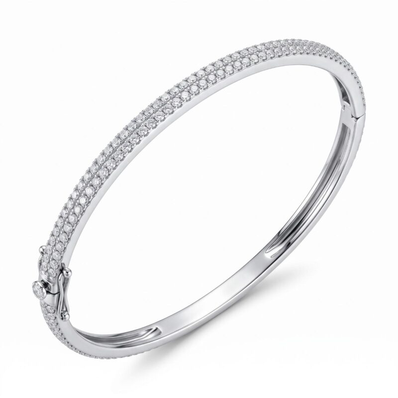 Exquisite Diamond Bangle Featuring Fine Gold Craftsmanship and Elegant Diamond Brilliance by Bafleh Jewellery