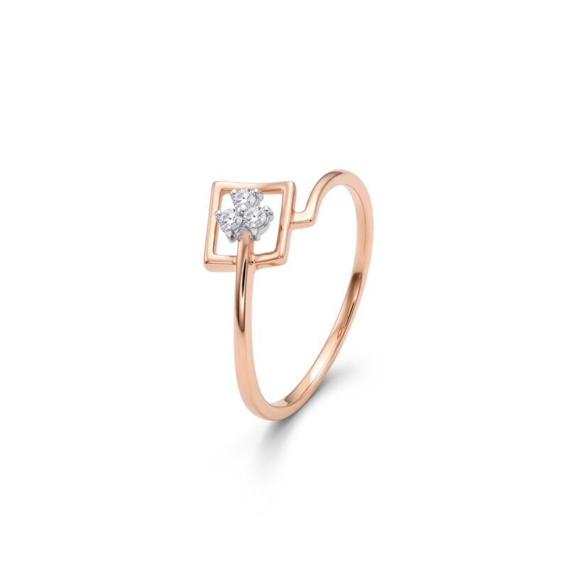 Dainty 18K Gold Lightweight Ring Designed With Authentic Natural Diamonds
