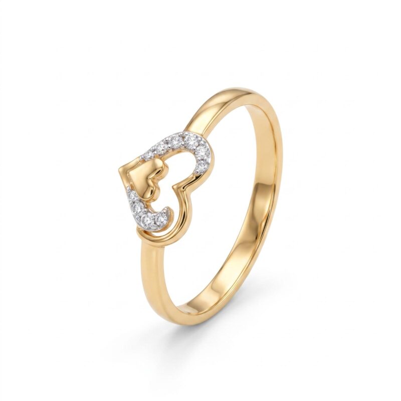 Beautifully Crafted Lightweight 18K Gold Ring With Genuine Natural Diamonds