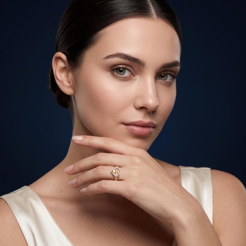 Alternative view of Beautifully Crafted Lightweight 18K Gold Ring With Genuine Natural Diamonds
