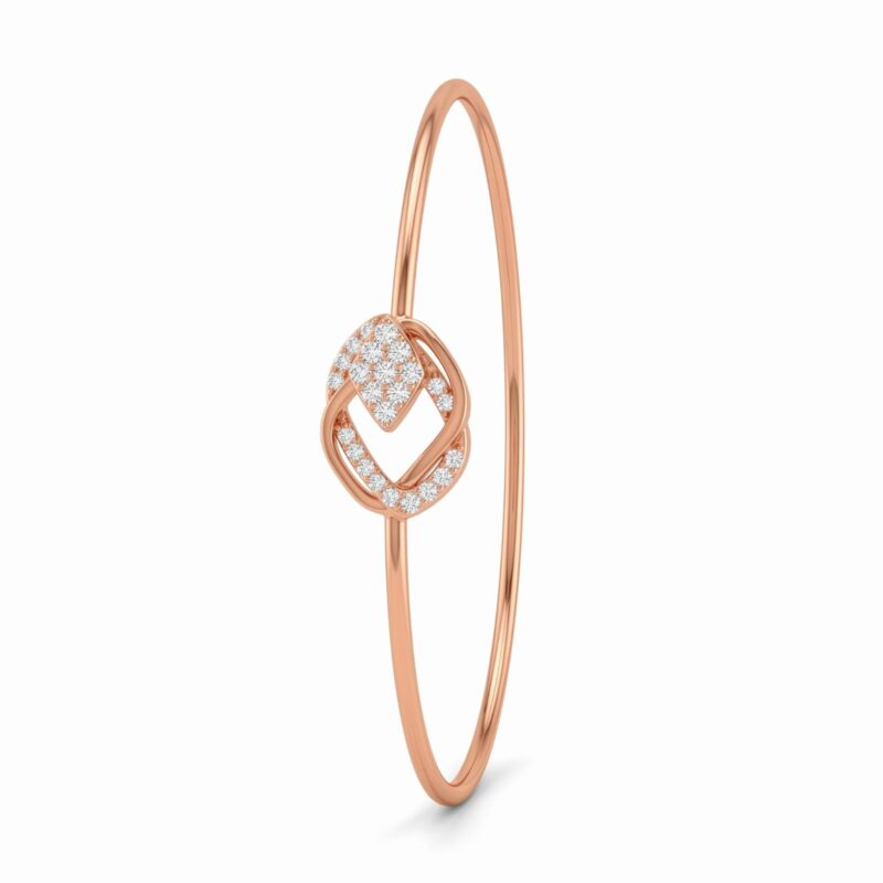 Exquisite Diamond Bangle Designed with Brilliant Diamond Details by Bafleh Jewellery