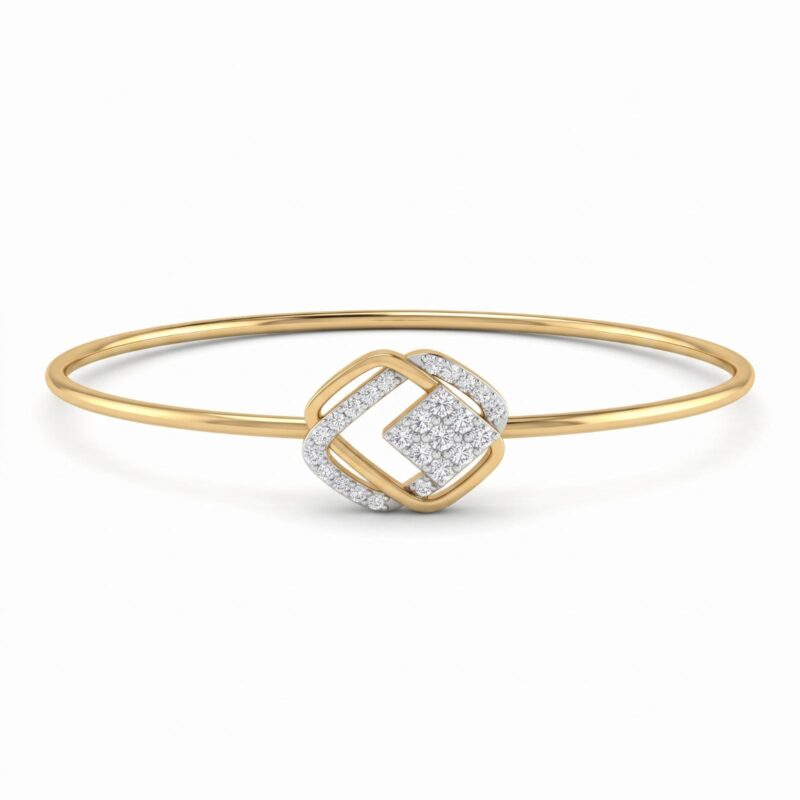 Premium Gold Diamond Bangle Featuring Timeless Elegance by Bafleh Jewellery