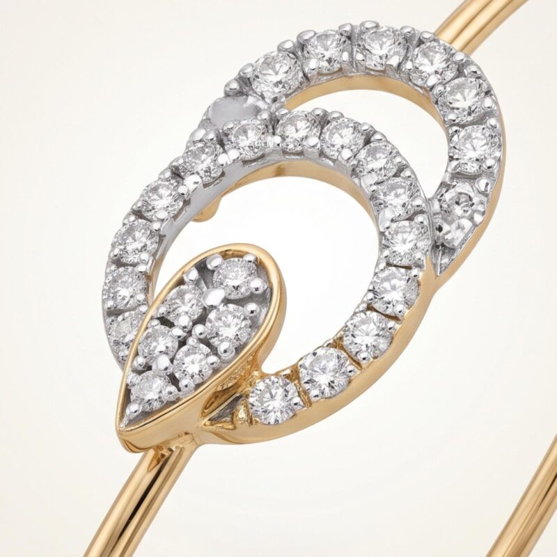 Alternative view of Exquisite Diamond Bangle for Women Featuring Timeless Gold Elegance and Brilliant Diamond Sparkle by Bafleh Jewellery