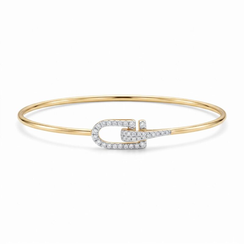 Alternative view of Elegant Diamond Bangle with Sparkling Diamonds Crafted to Enhance Your Grace and Personal Style by Bafleh Jewellery