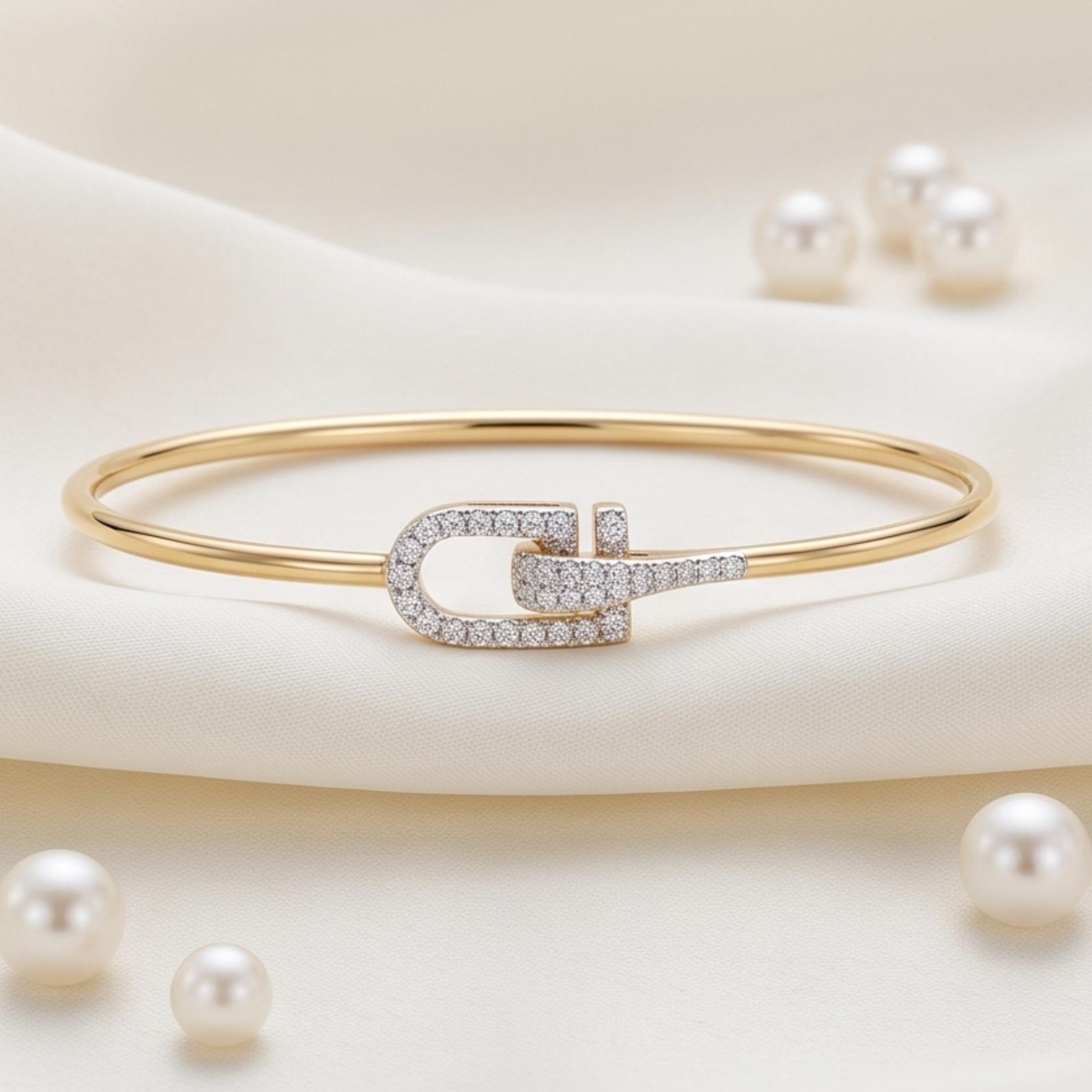 Elegant Diamond Bangle with Sparkling Diamonds Crafted to Enhance Your Grace and Personal Style by Bafleh Jewellery - Image 6