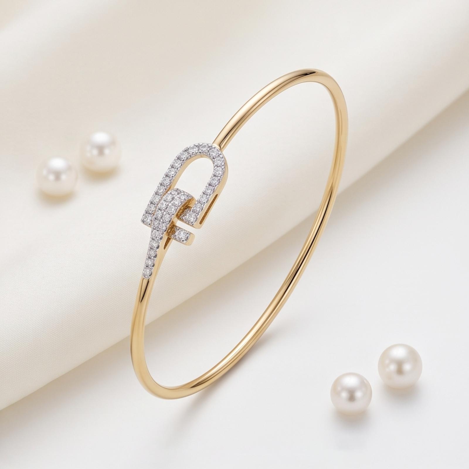 Elegant Diamond Bangle with Sparkling Diamonds Crafted to Enhance Your Grace and Personal Style by Bafleh Jewellery - Image 5