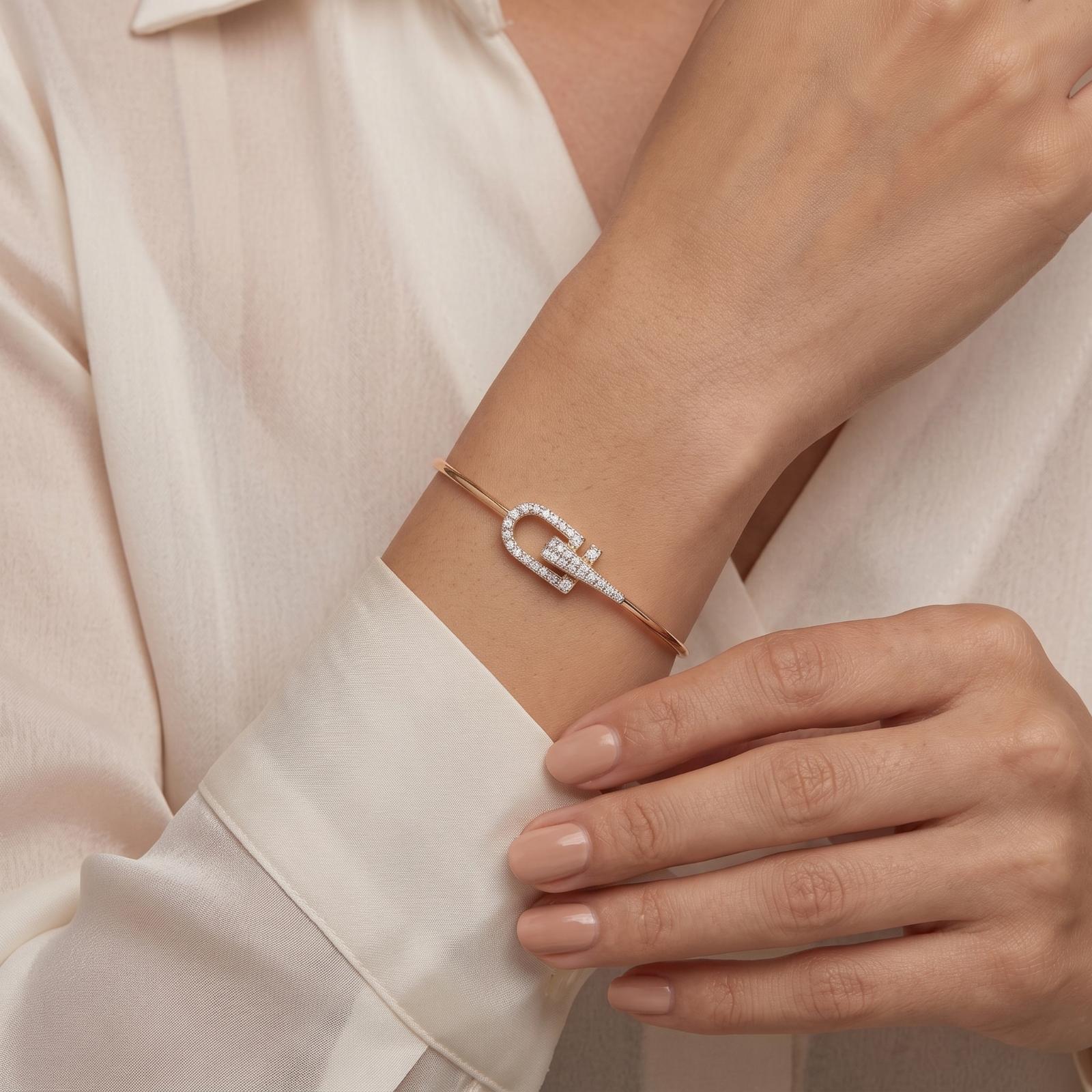 Elegant Diamond Bangle with Sparkling Diamonds Crafted to Enhance Your Grace and Personal Style by Bafleh Jewellery - Image 4