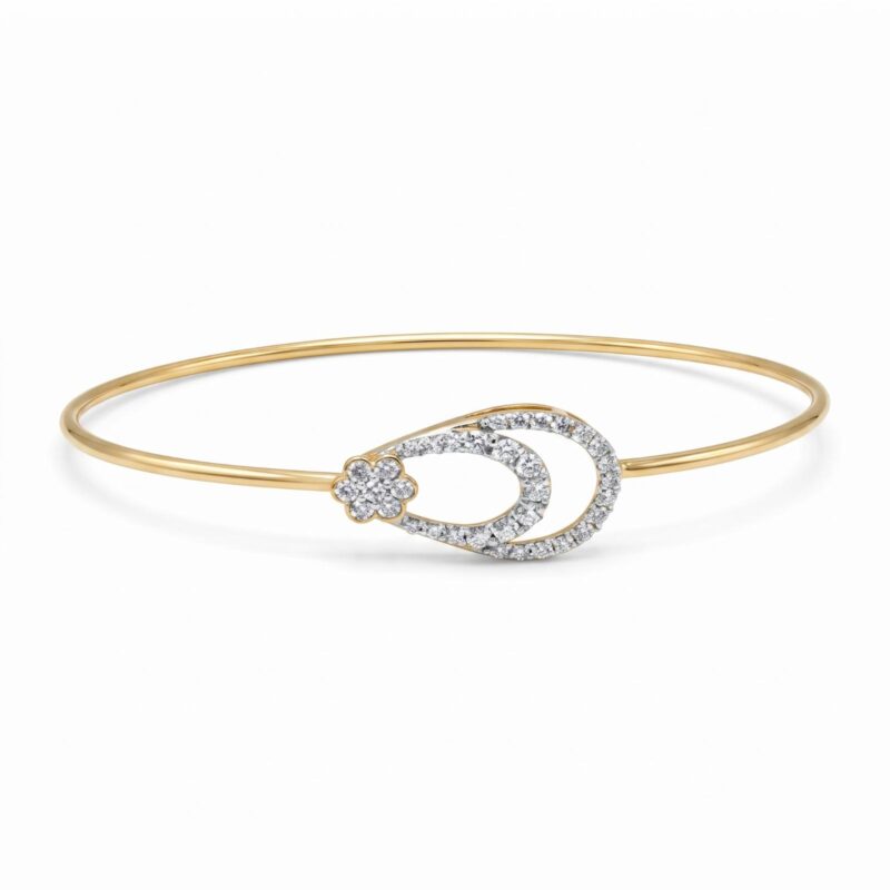 Alternative view of Beautiful Luxury Diamond Bangle Crafted in Fine Gold for Everyday Elegance and Special Occasions by Bafleh Jewellery