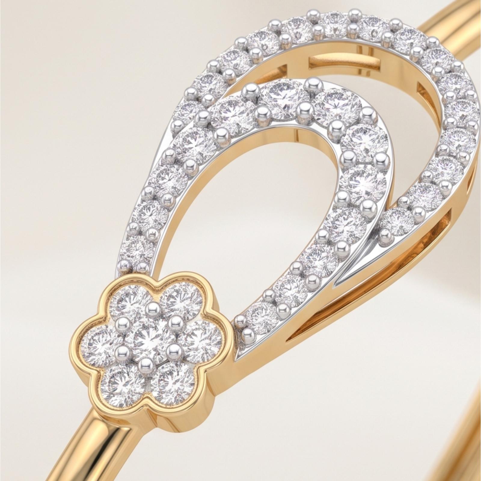 Beautiful Luxury Diamond Bangle Crafted in Fine Gold for Everyday Elegance and Special Occasions by Bafleh Jewellery - Image 3