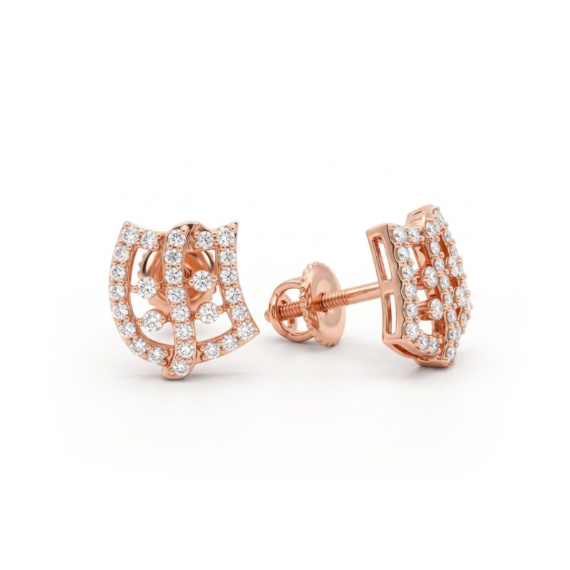 18K Gold Diamond Jewellery Earrings