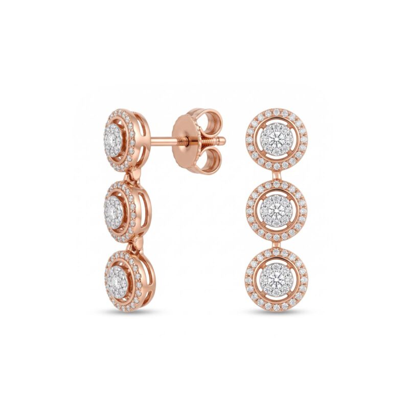 Elegant 18K Gold Diamond Hoop Earrings