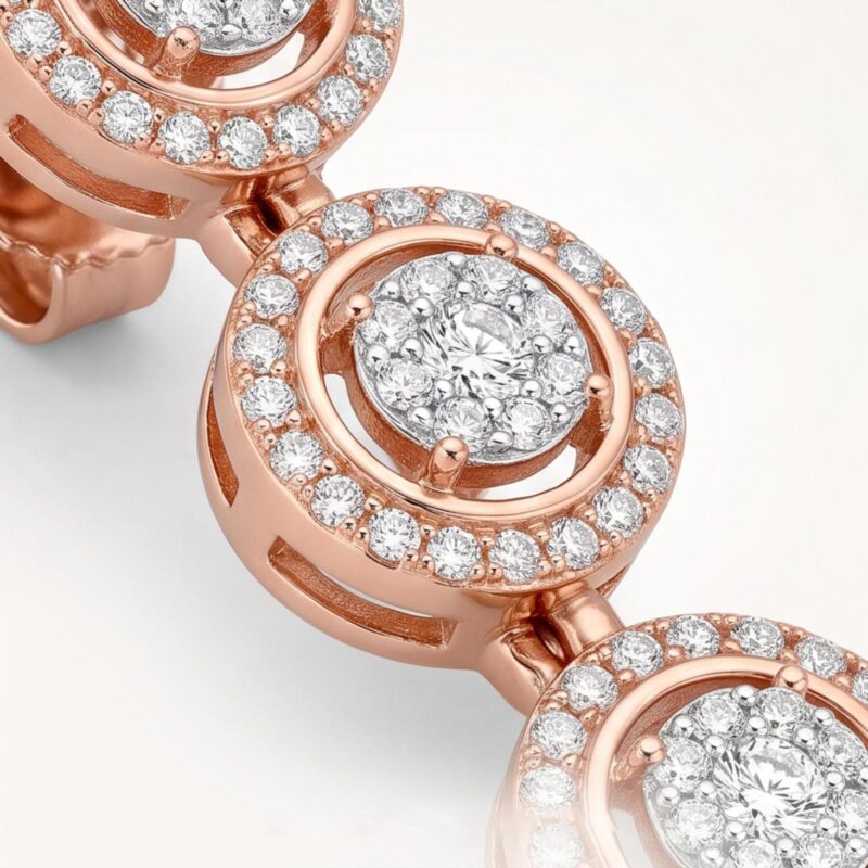 Alternative view of Elegant 18K Gold Diamond Hoop Earrings