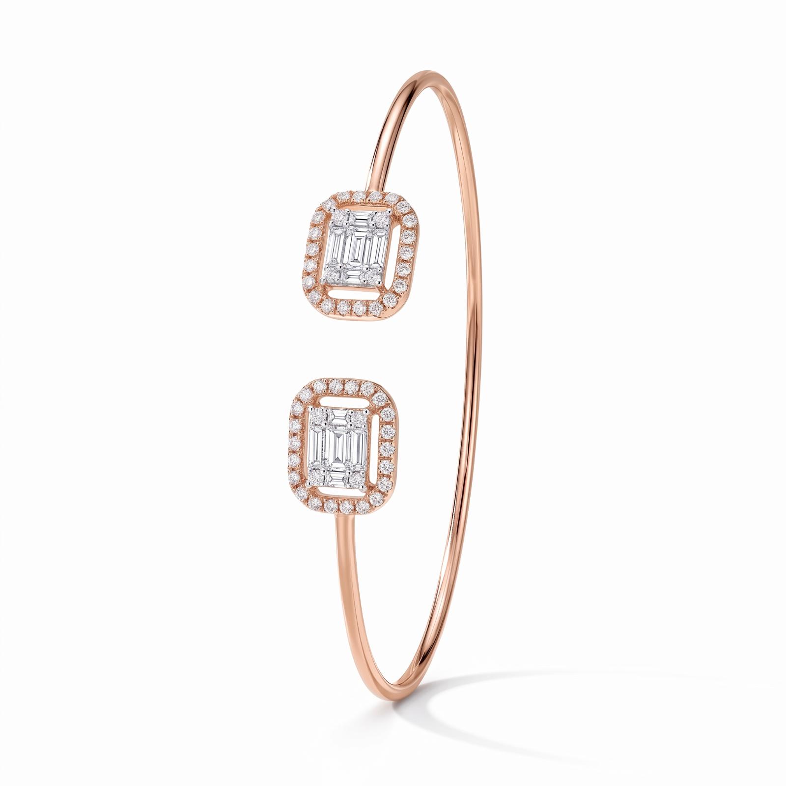 Classic Gold Diamond Bangle Designed for Women Who Appreciate Fine Jewellery by Bafleh Jewellery