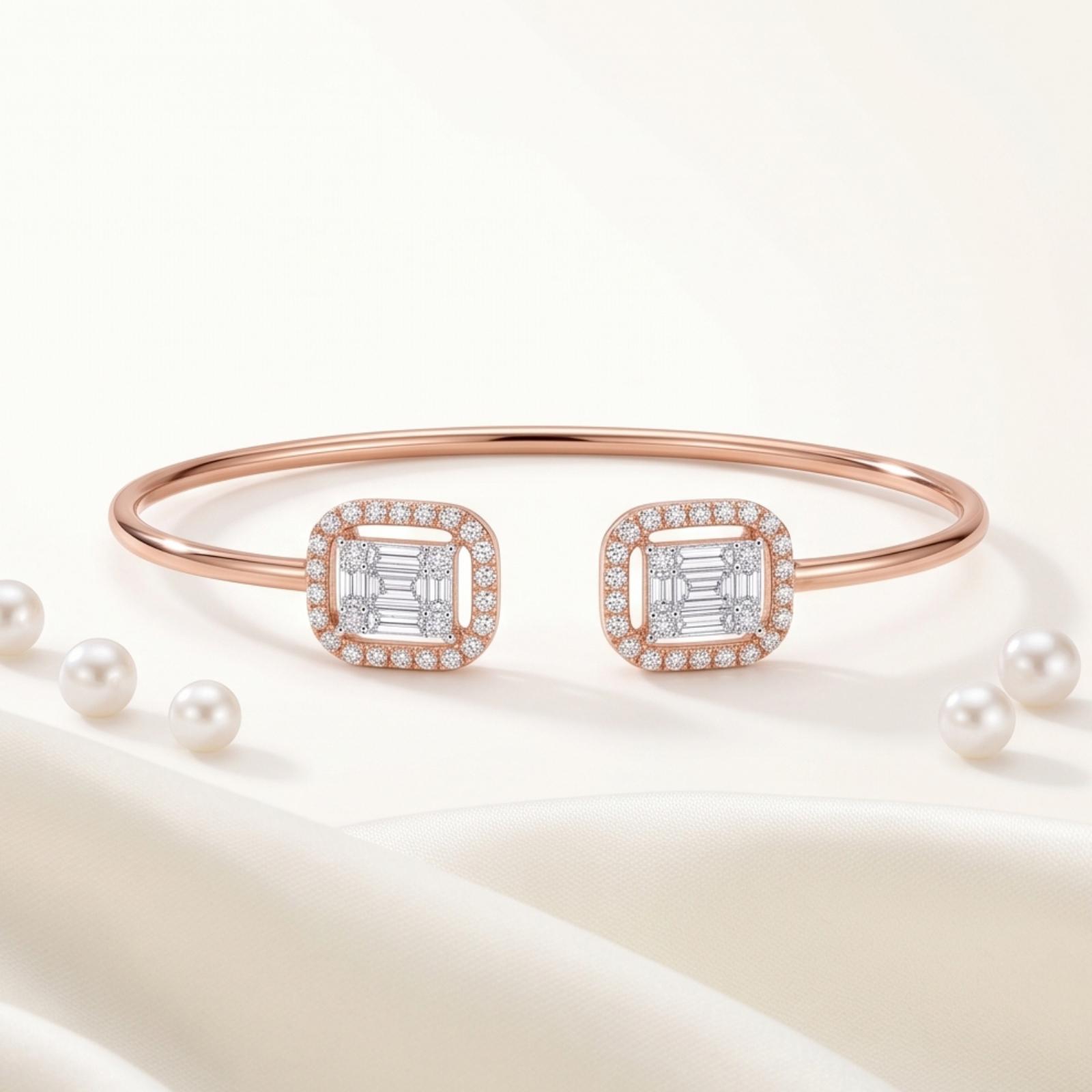 Classic Gold Diamond Bangle Designed for Women Who Appreciate Fine Jewellery by Bafleh Jewellery - Image 4