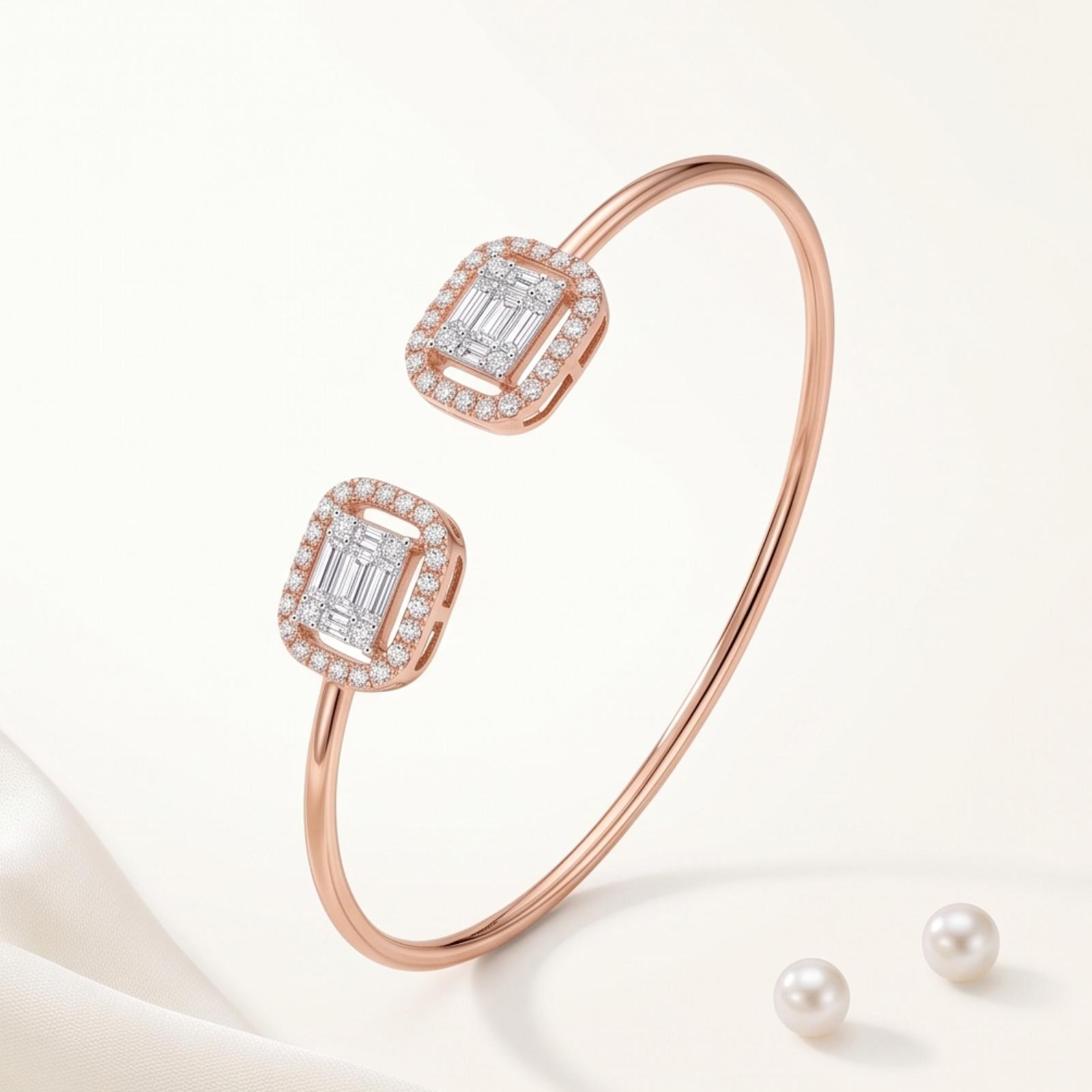 Classic Gold Diamond Bangle Designed for Women Who Appreciate Fine Jewellery by Bafleh Jewellery - Image 5