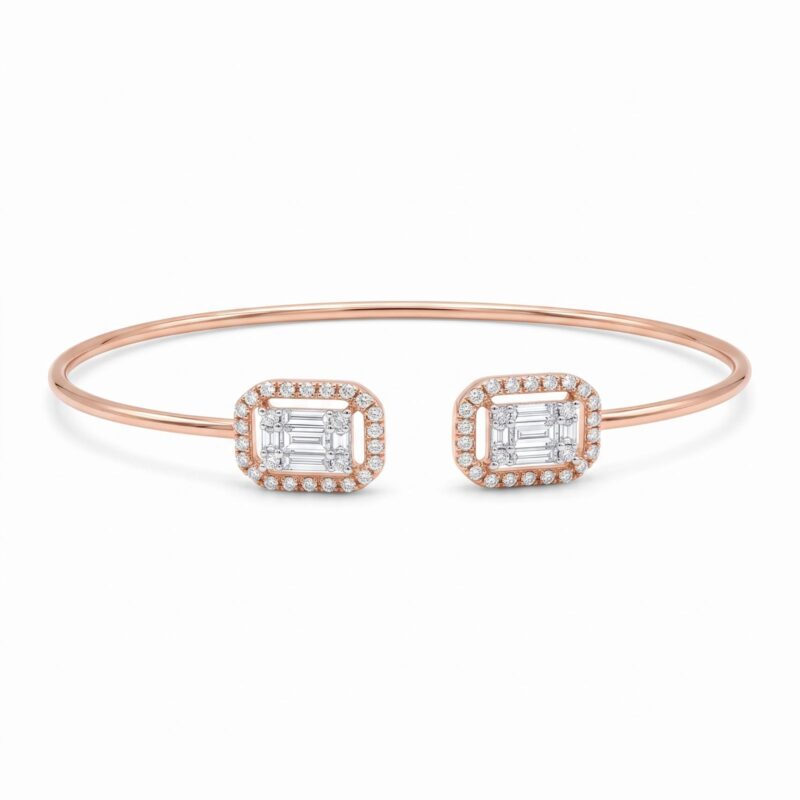 Alternative view of Classic Gold Diamond Bangle Designed for Women Who Appreciate Fine Jewellery by Bafleh Jewellery