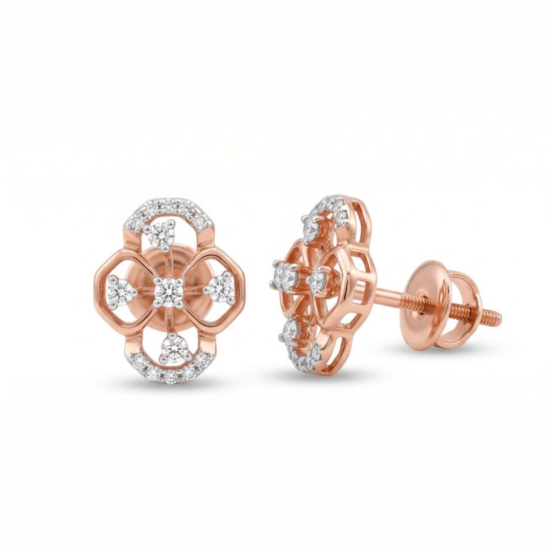 Premium 18K Gold & Natural Diamond Earrings