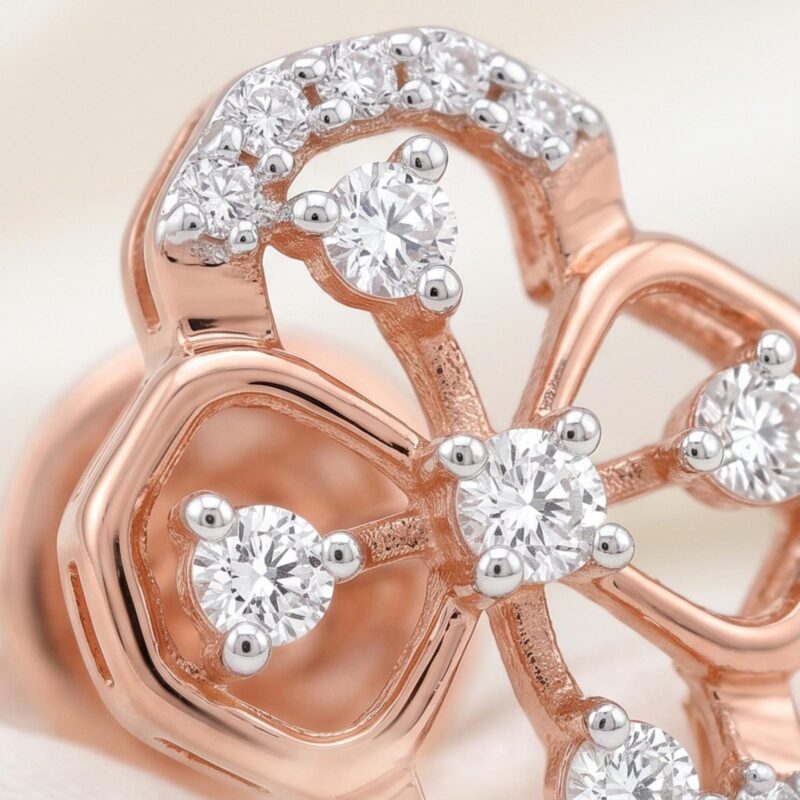 Alternative view of Premium 18K Gold & Natural Diamond Earrings