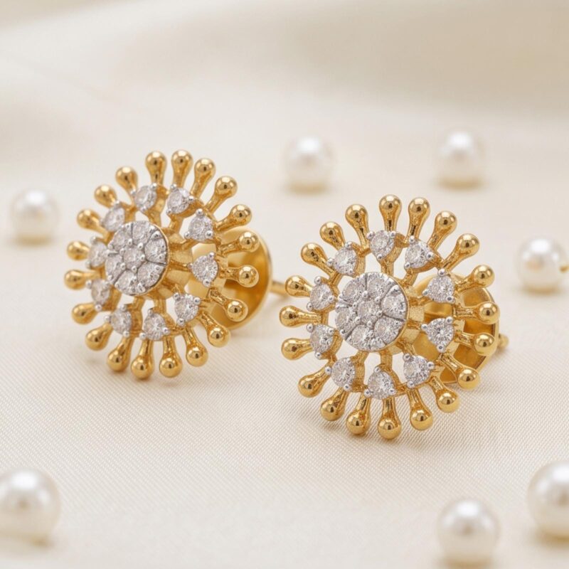 18K Gold Diamond Earrings with Timeless Appeal