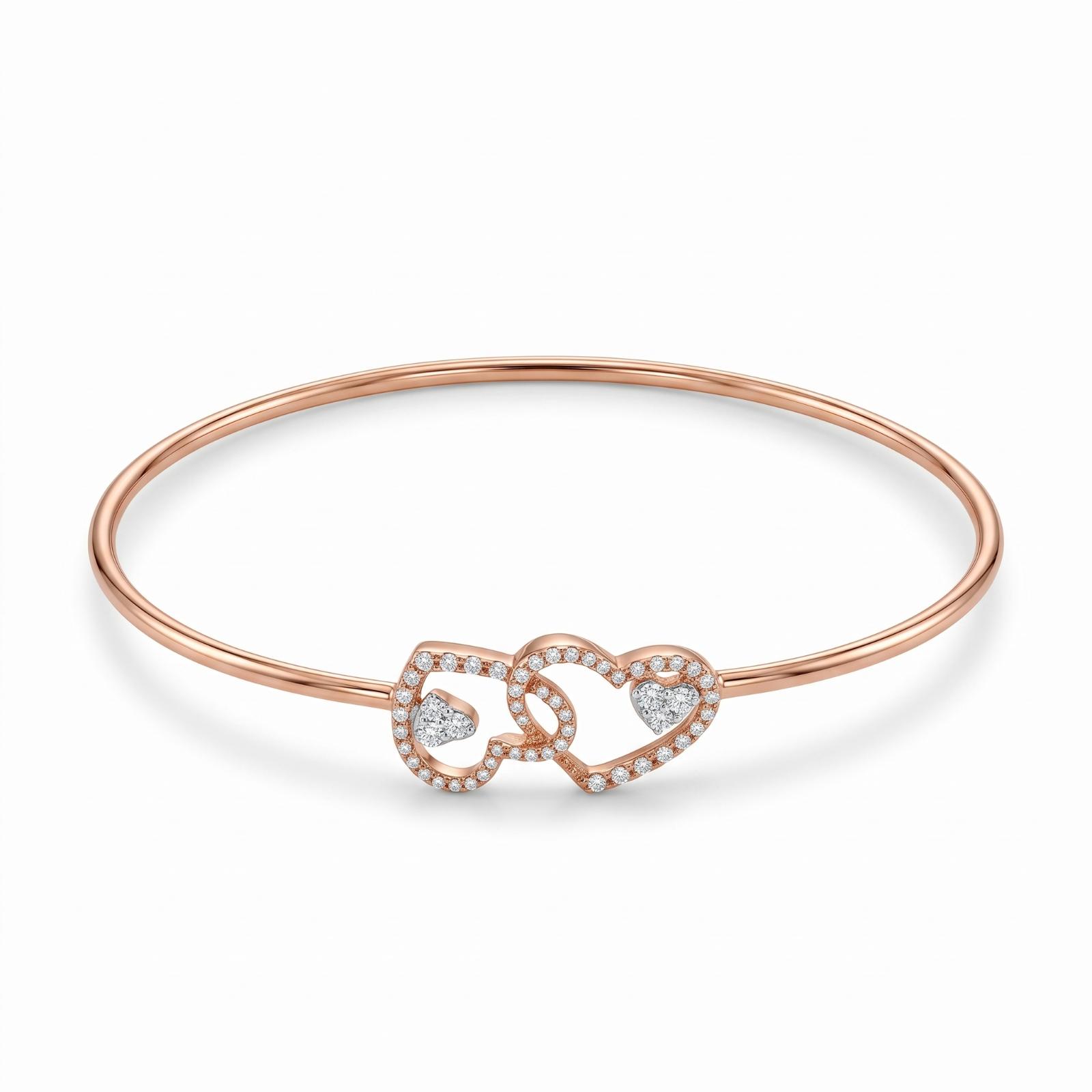 Stunning Gold Diamond Bangle Created with Exceptional Craftsmanship and Sparkling Diamond Beauty by Bafleh Jewellery - Image 3