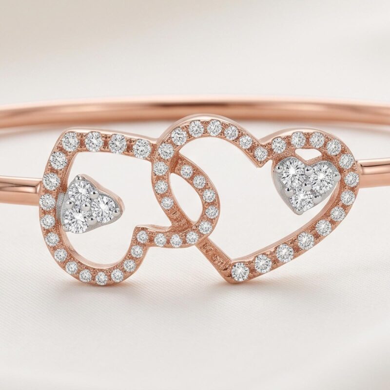 Alternative view of Stunning Gold Diamond Bangle Created with Exceptional Craftsmanship and Sparkling Diamond Beauty by Bafleh Jewellery