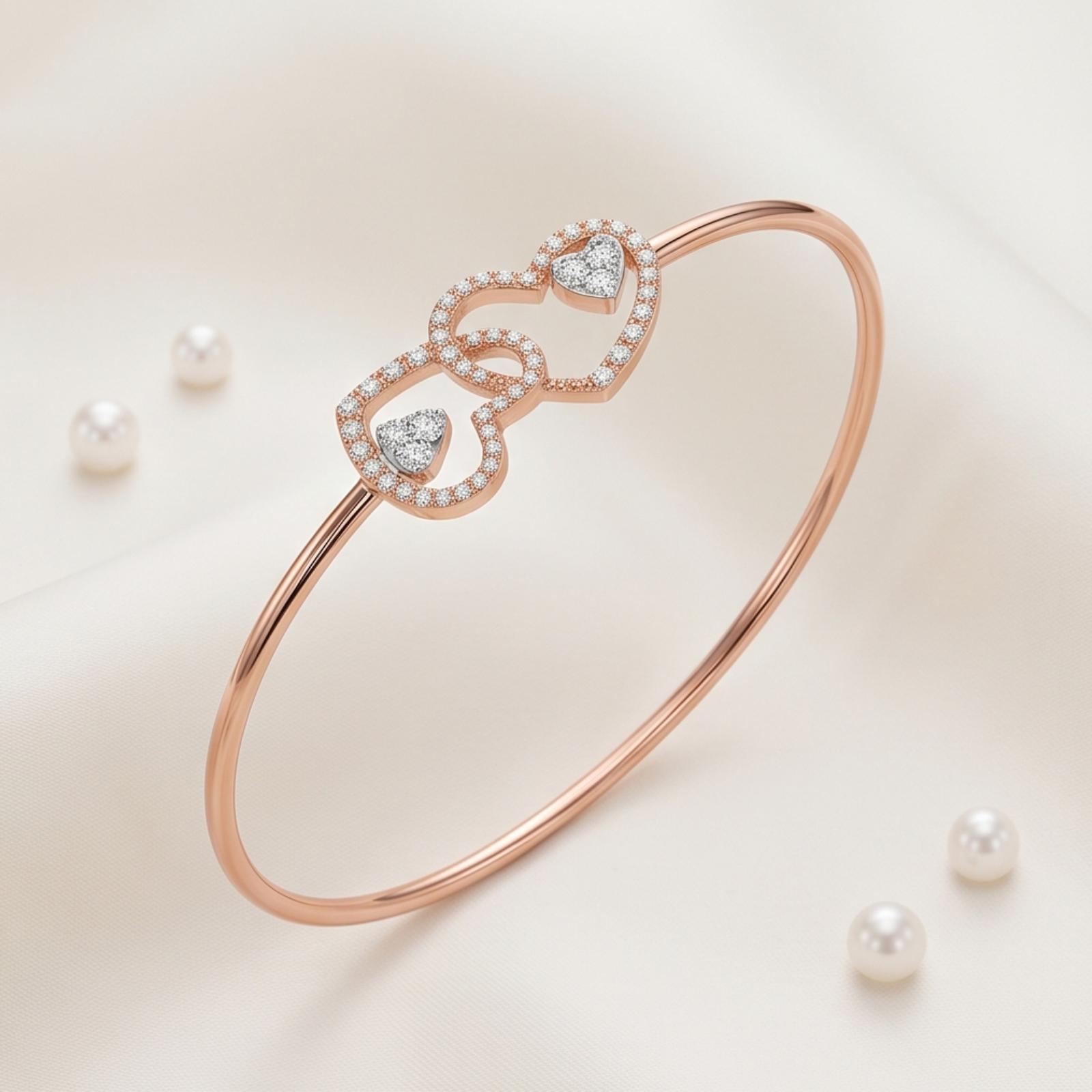 Stunning Gold Diamond Bangle Created with Exceptional Craftsmanship and Sparkling Diamond Beauty by Bafleh Jewellery - Image 4