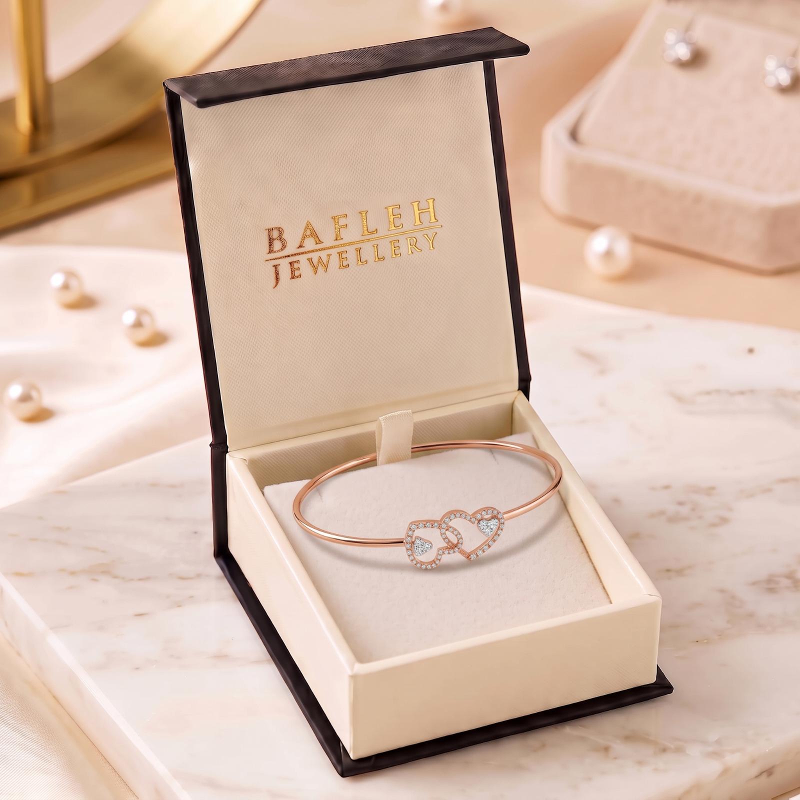 Stunning Gold Diamond Bangle Created with Exceptional Craftsmanship and Sparkling Diamond Beauty by Bafleh Jewellery - Image 6