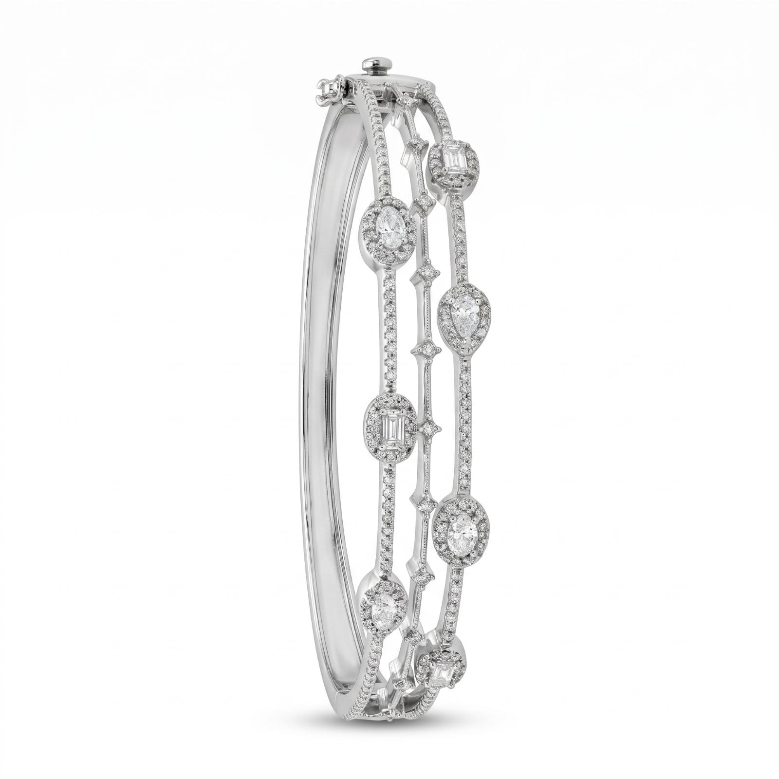 Exquisite Gold Diamond Bangle Designed with Refined Details for Modern Women by Bafleh Jewellery