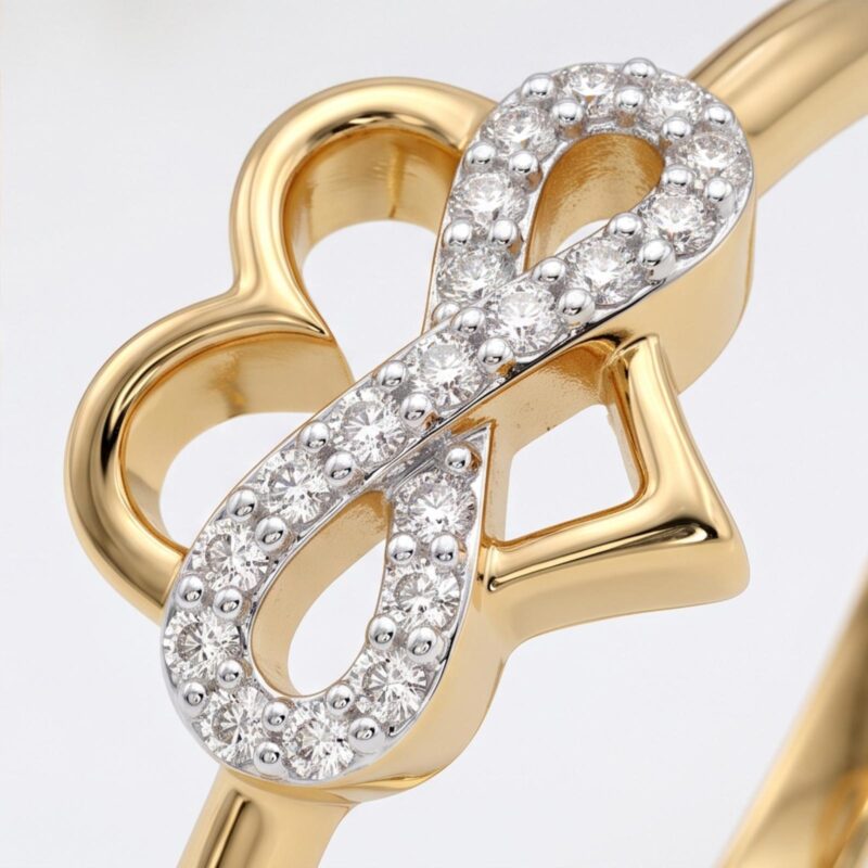 Alternative view of Premium Lightweight 18K Gold Natural Diamond Ring From Bafleh Jewellery