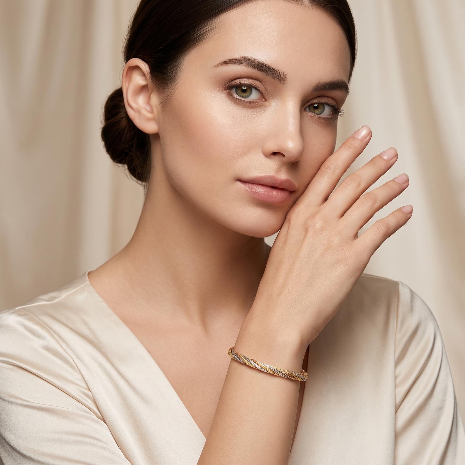 Elegant 18K Gold Bangle Designed with Beautiful Detailing to Complement Every Traditional and Modern Look - Image 3