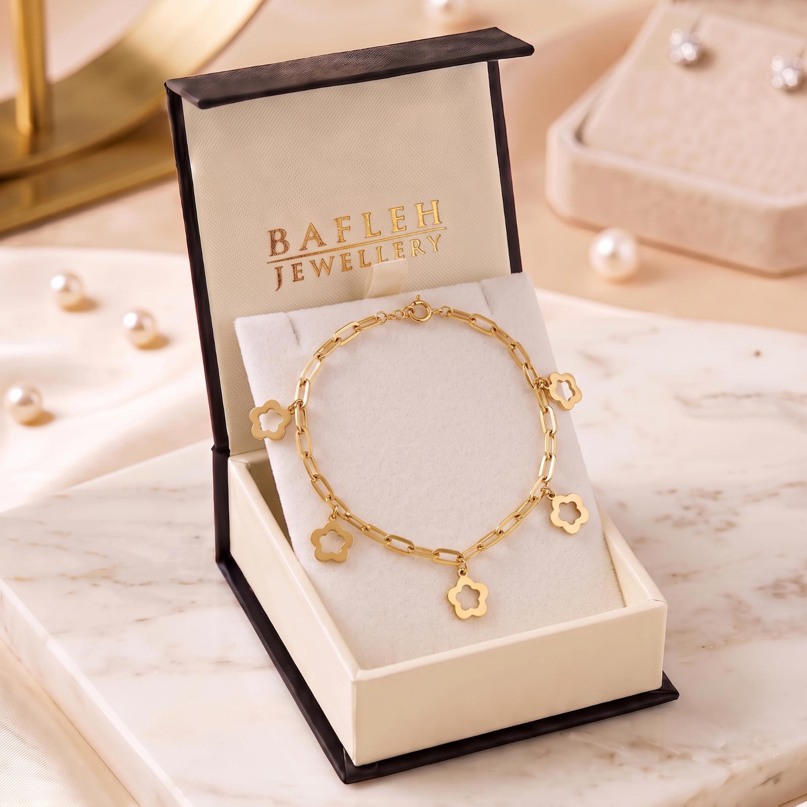 Beautiful Lightweight 18K Gold Bracelet Designed for Everyday Elegance at Bafleh Jewellery - Image 5