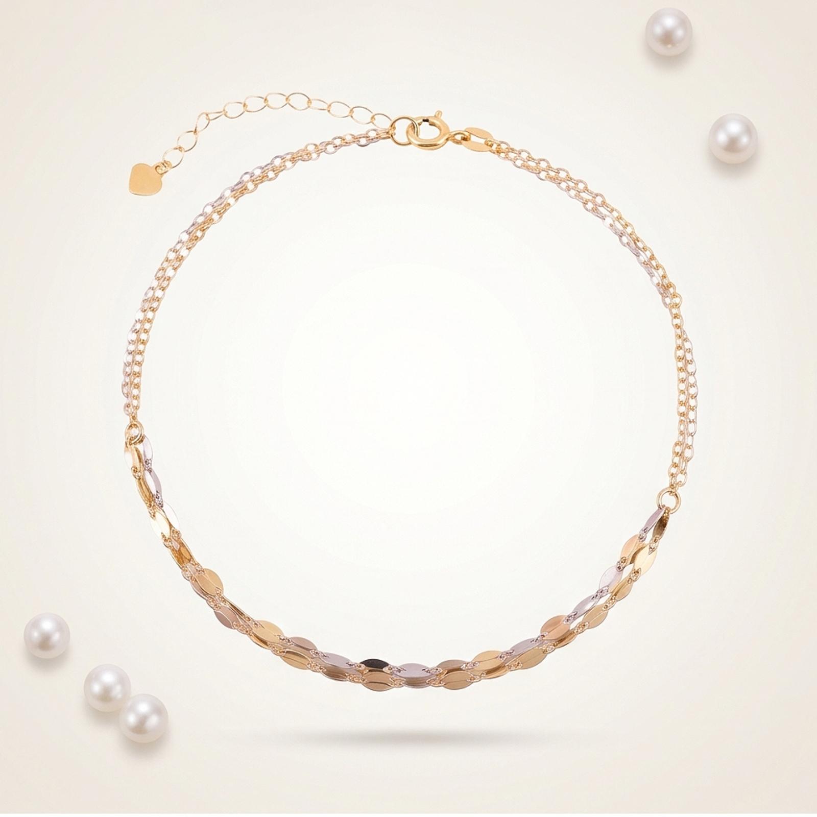 Graceful and Delicate 18K Gold Lightweight Bracelet Available at Bafleh Jewellery - Image 4