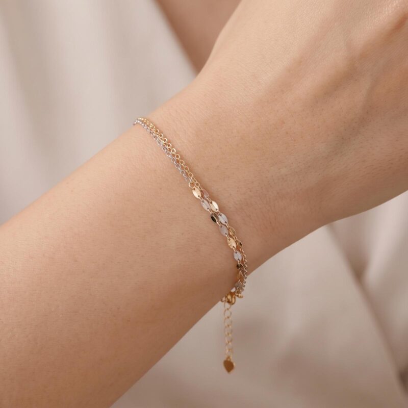 Alternative view of Graceful and Delicate 18K Gold Lightweight Bracelet Available at Bafleh Jewellery