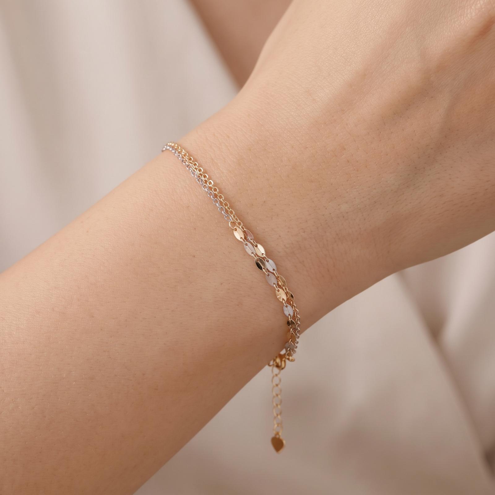 Graceful and Delicate 18K Gold Lightweight Bracelet Available at Bafleh Jewellery - Image 2