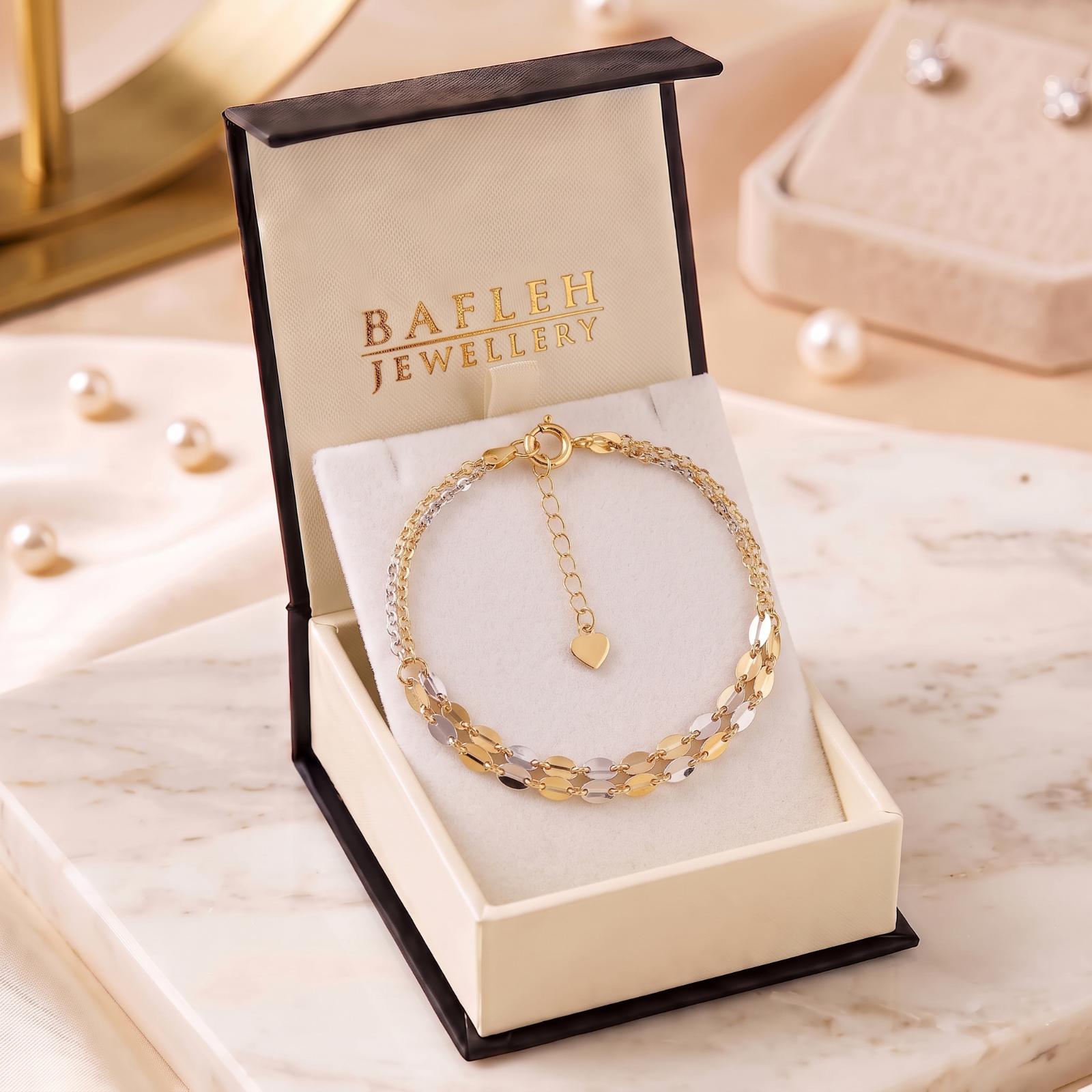 Graceful and Delicate 18K Gold Lightweight Bracelet Available at Bafleh Jewellery - Image 5
