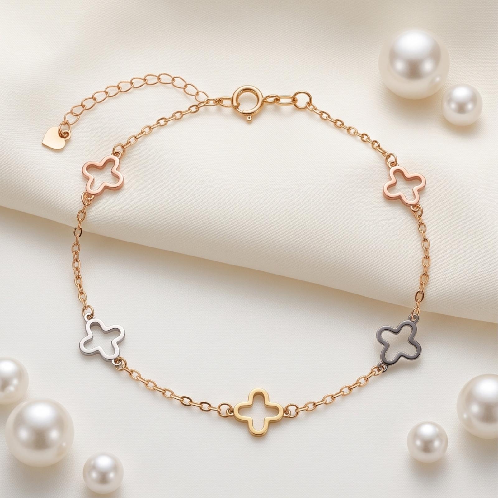 Classic and Elegant Lightweight Bracelet in 18K Gold Available at Bafleh Jewellery - Image 5