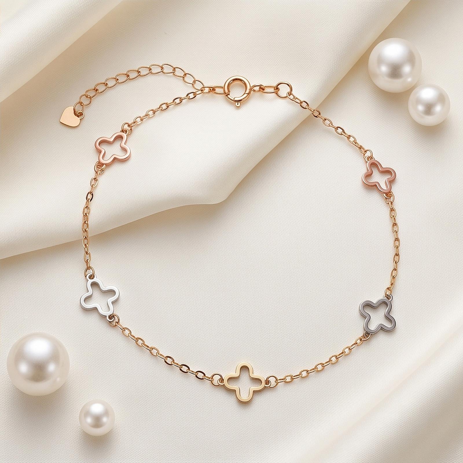 Classic and Elegant Lightweight Bracelet in 18K Gold Available at Bafleh Jewellery - Image 6