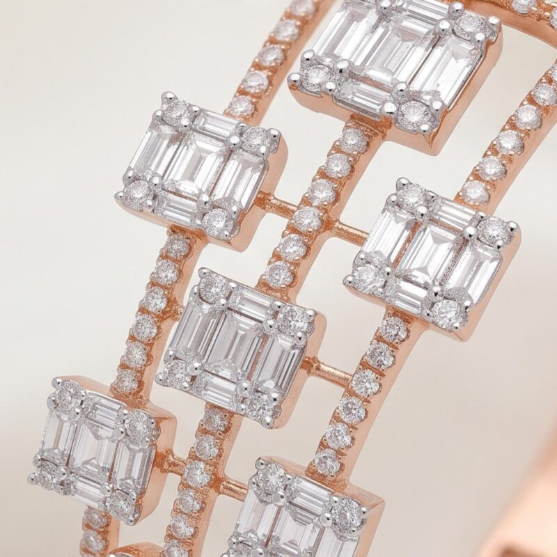 Alternative view of Elegant Fine Gold Diamond Bangle Perfect for Celebrations and Special Occasions by Bafleh Jewellery