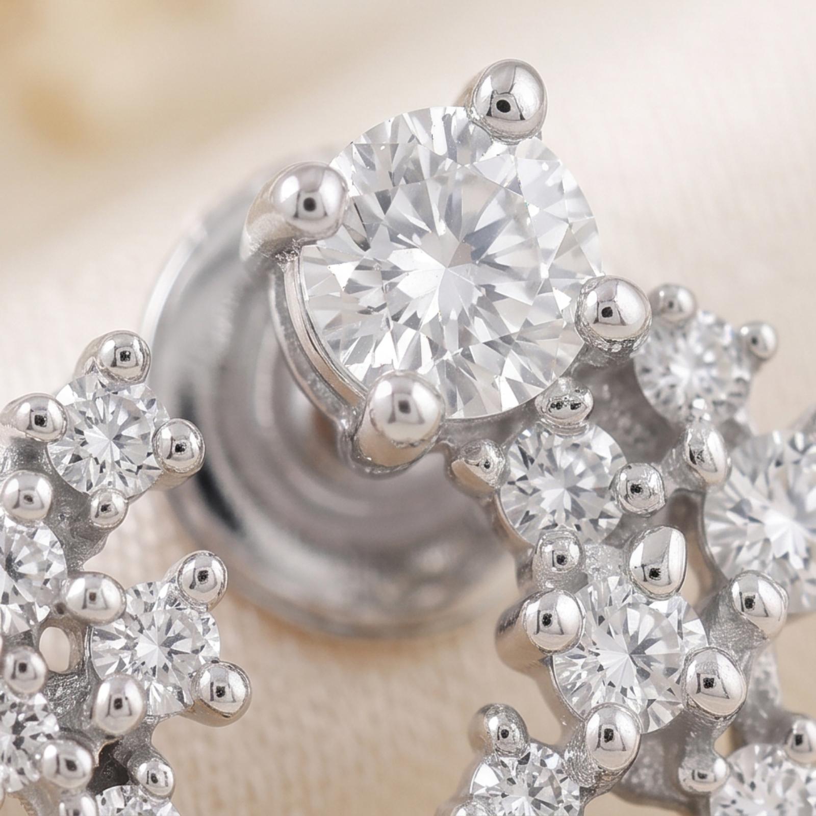 Luxury 18K Gold Diamond Stud Earrings Crafted with Elegant Design and Exceptional Diamond Brilliance - Image 2