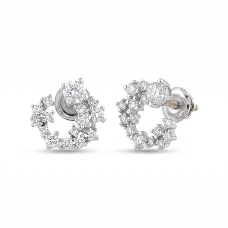 Luxury 18K Gold Diamond Stud Earrings Crafted with Elegant Design and Exceptional Diamond Brilliance