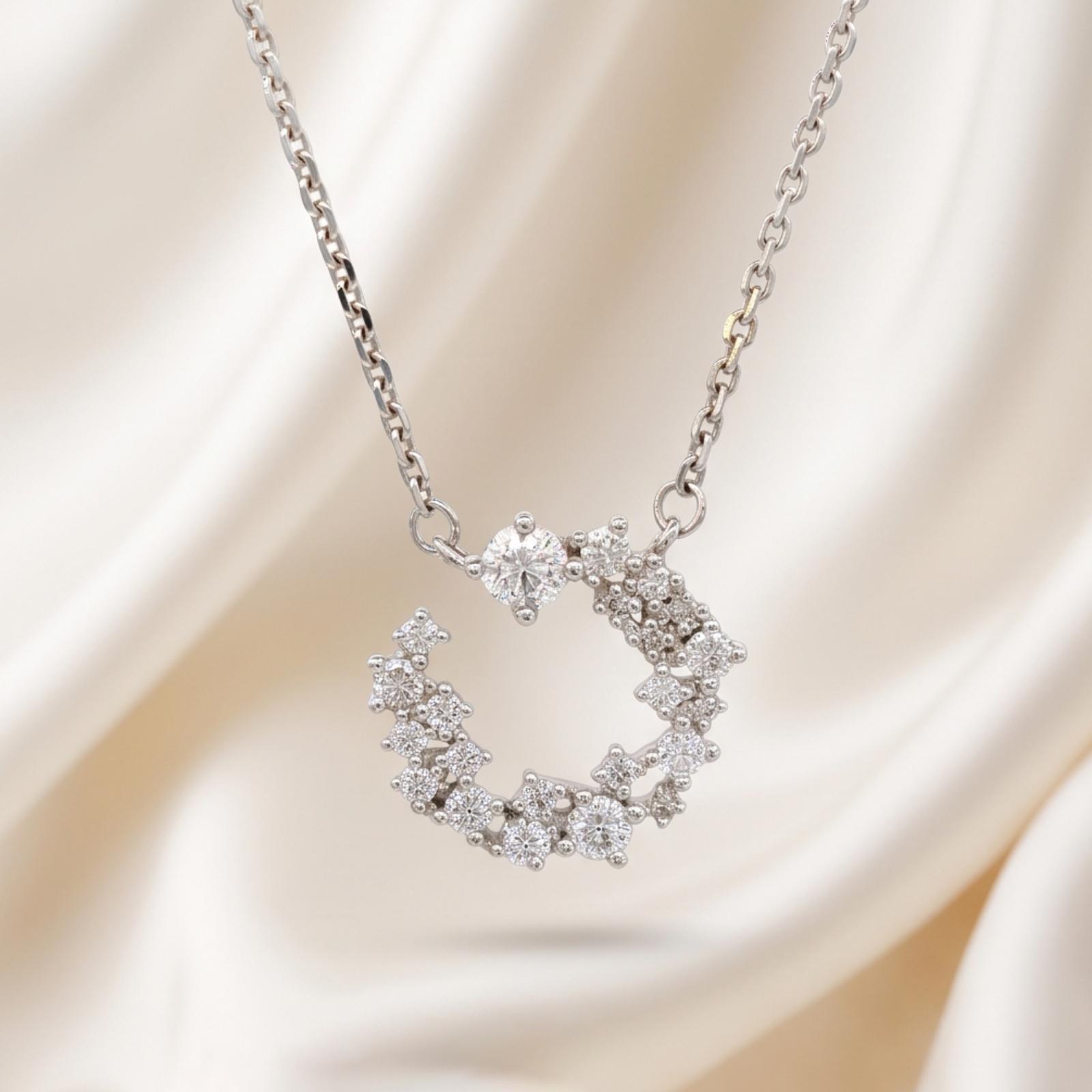 18K Gold Diamond Pendant with Chain Crafted for Elegant Gifting and Sophisticated Jewellery Styling from Bafleh Jewellery - Image 6
