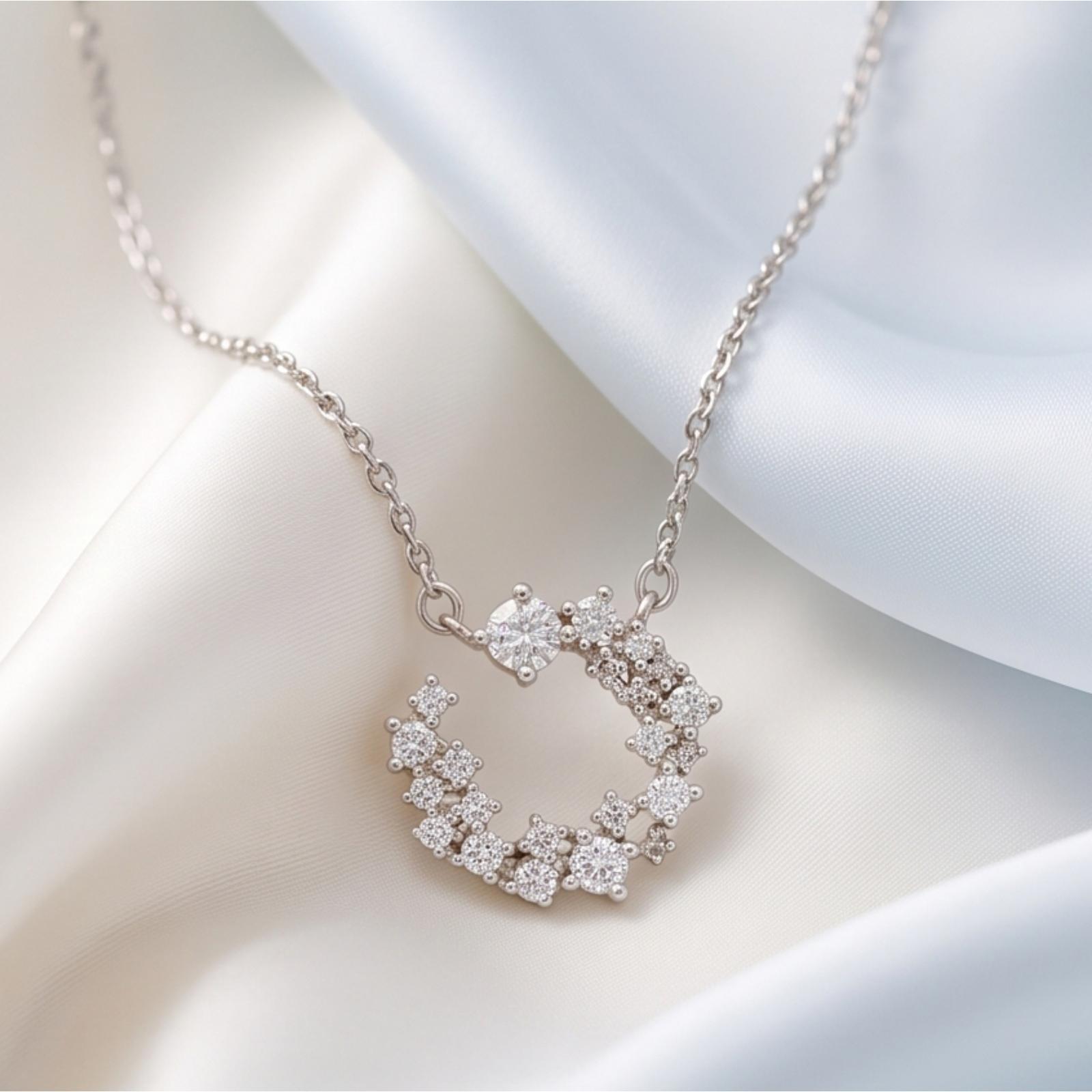 18K Gold Diamond Pendant with Chain Crafted for Elegant Gifting and Sophisticated Jewellery Styling from Bafleh Jewellery - Image 5
