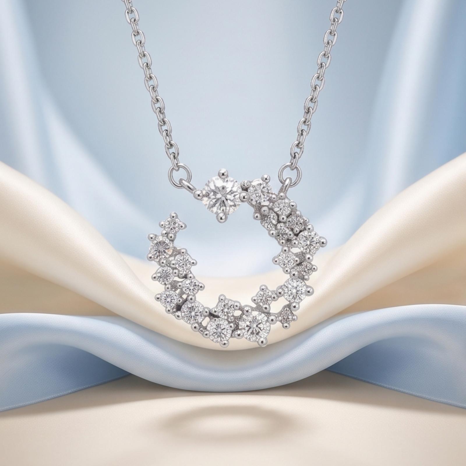 18K Gold Diamond Pendant with Chain Crafted for Elegant Gifting and Sophisticated Jewellery Styling from Bafleh Jewellery - Image 4