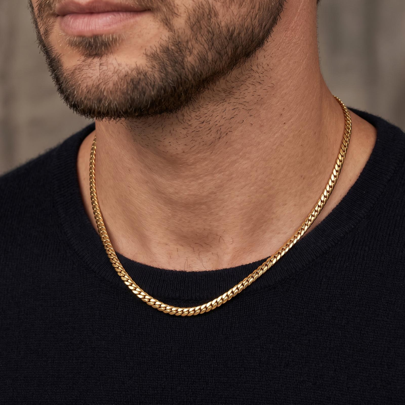 Luxury 18K Gold Men?s Chain Available at Bafleh Jewellery Offering Elegant Craftsmanship and a Sophisticated Finish - Image 3