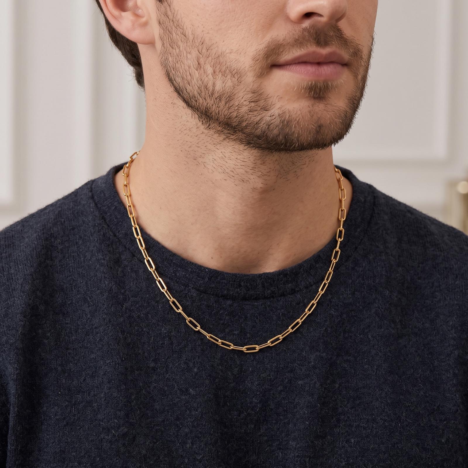 Luxury 18K Gold Men?s Chain by Bafleh Jewellery Featuring Fine Craftsmanship and Refined Golden Appeal - Image 3