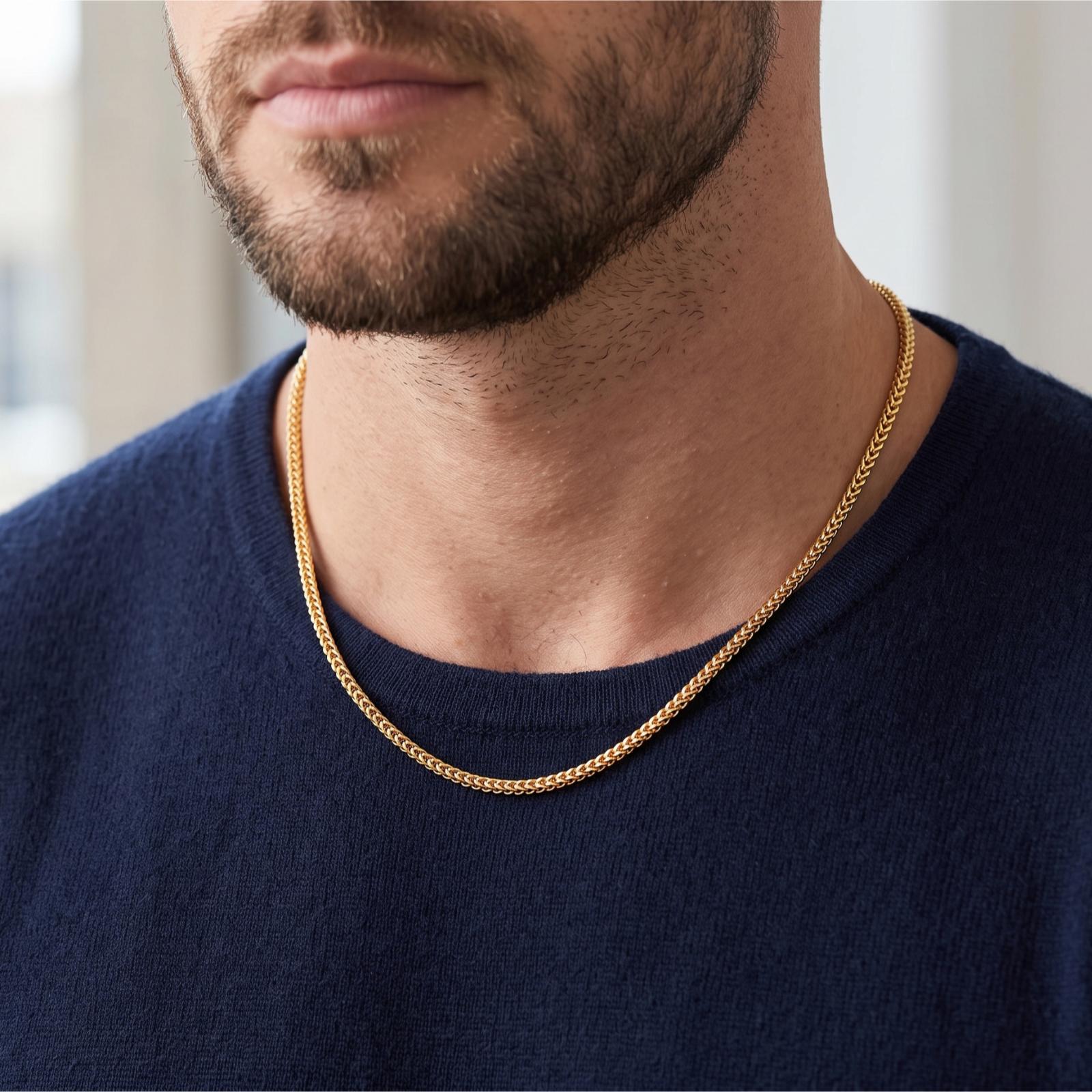 Timeless 18K Gold Men?s Chain from Bafleh Jewellery Perfectly Crafted for Elegant Occasions and Everyday Sophistication - Image 3