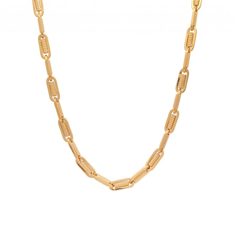 Refined 18K Gold Men?s Chain Available at Bafleh Jewellery Combining Classic Elegance with Modern Masculine Style