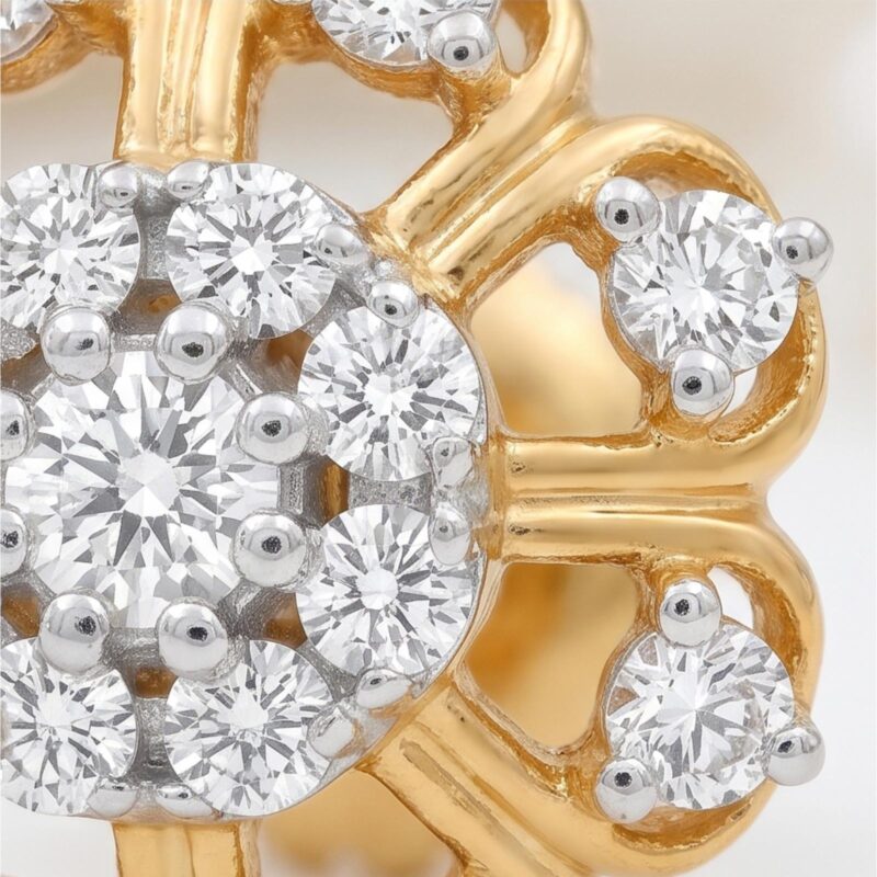 Alternative view of Shop Elegant 18K Gold & Natural Diamond Earrings