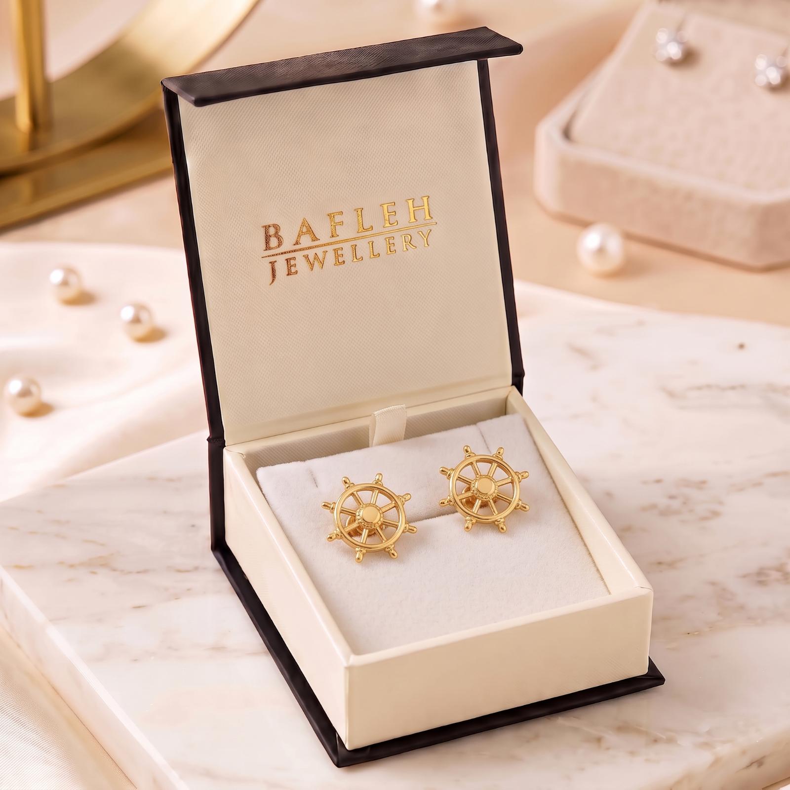 Buy 18K Gold Stud Earrings Online at Bafleh Jewellery - Image 6